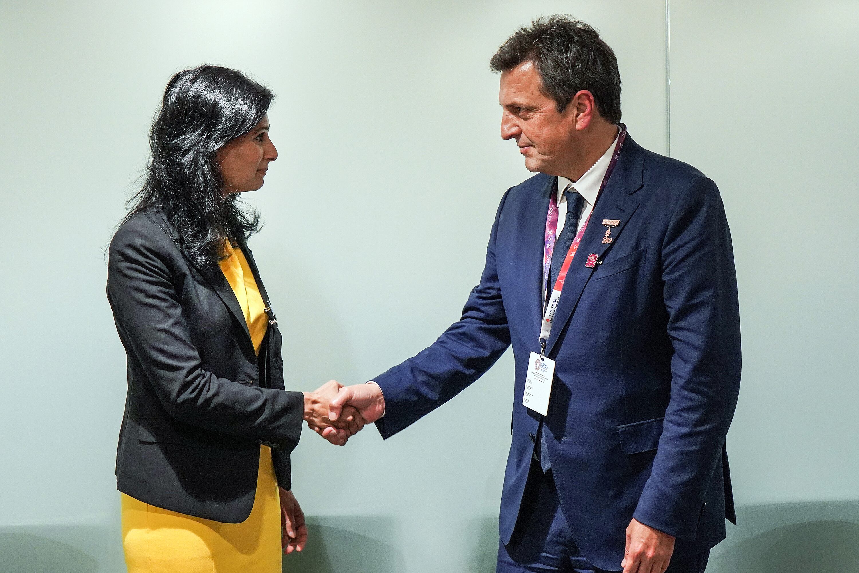 Sergio Massa y Gita Gopinat, subdirectora gerente del FMI. Un encuentro en tiempo pasado