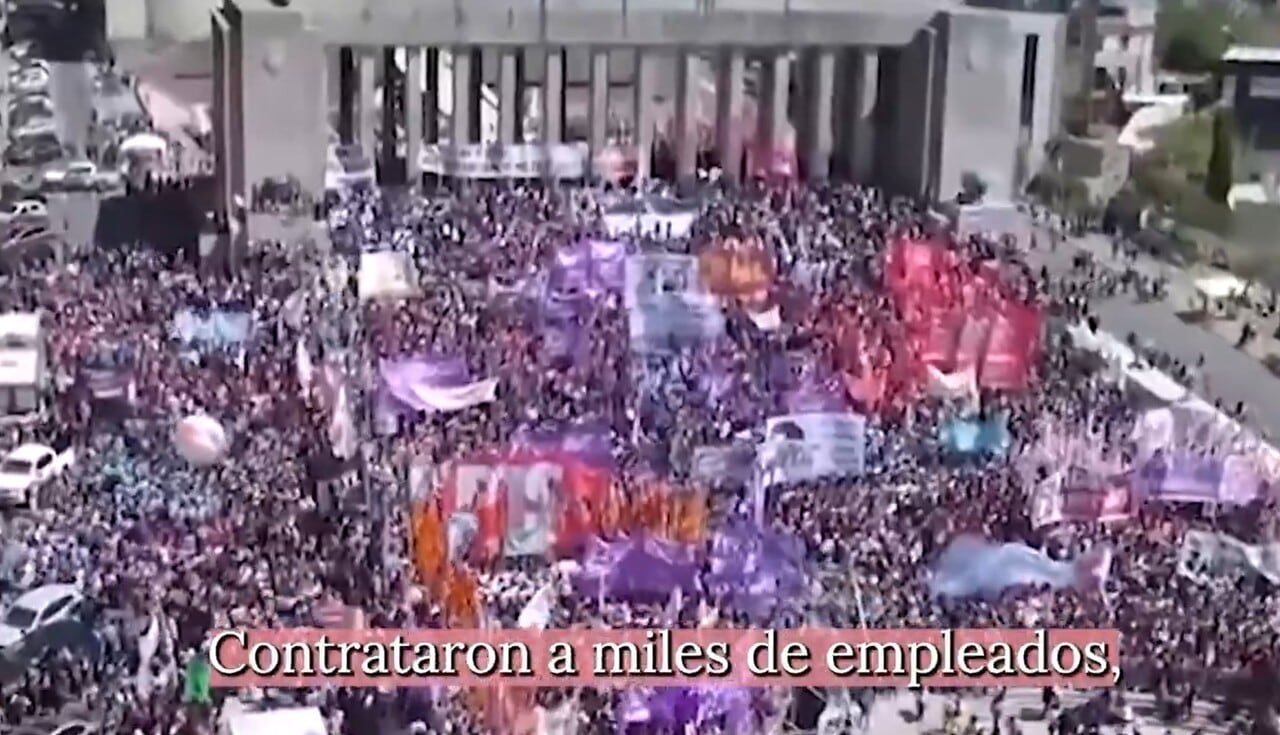 Una imagen del video que subió el Gobierno. 