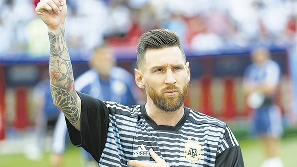 Lionel Messi, con la camiseta de la Selección.