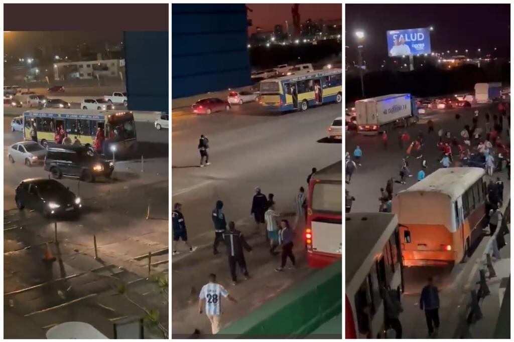 Los grupos se cruzaron cuando los de Racing salían de presenciar el partido de su equipo ante Tigre y los de River se dirigían al estadio Monumental para ver el cotejo frente a Sarmiento de Junín.