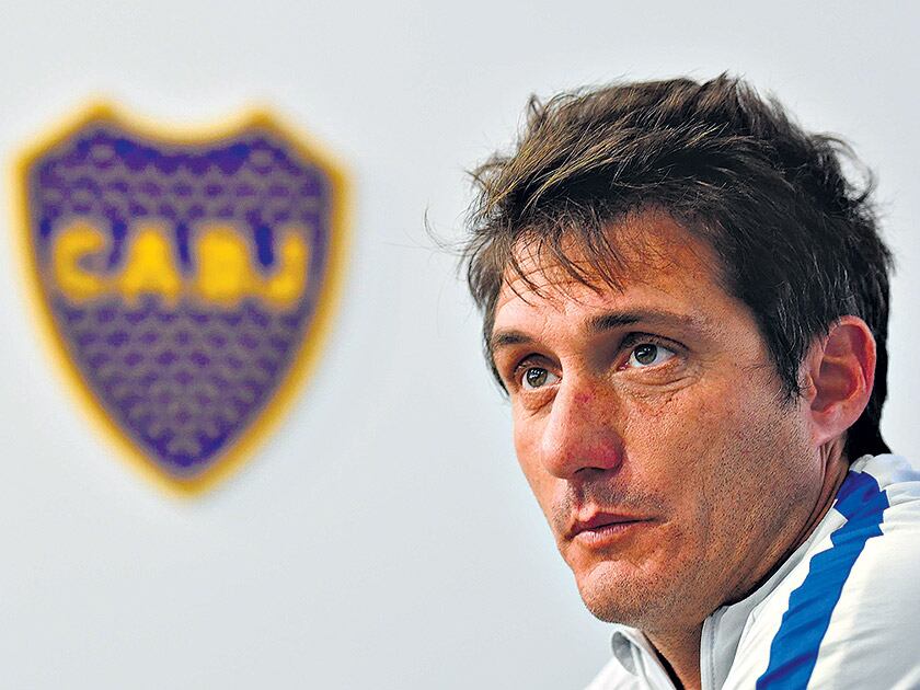Guillermo Barros Schelotto durante la conferencia de prensa de ayer.