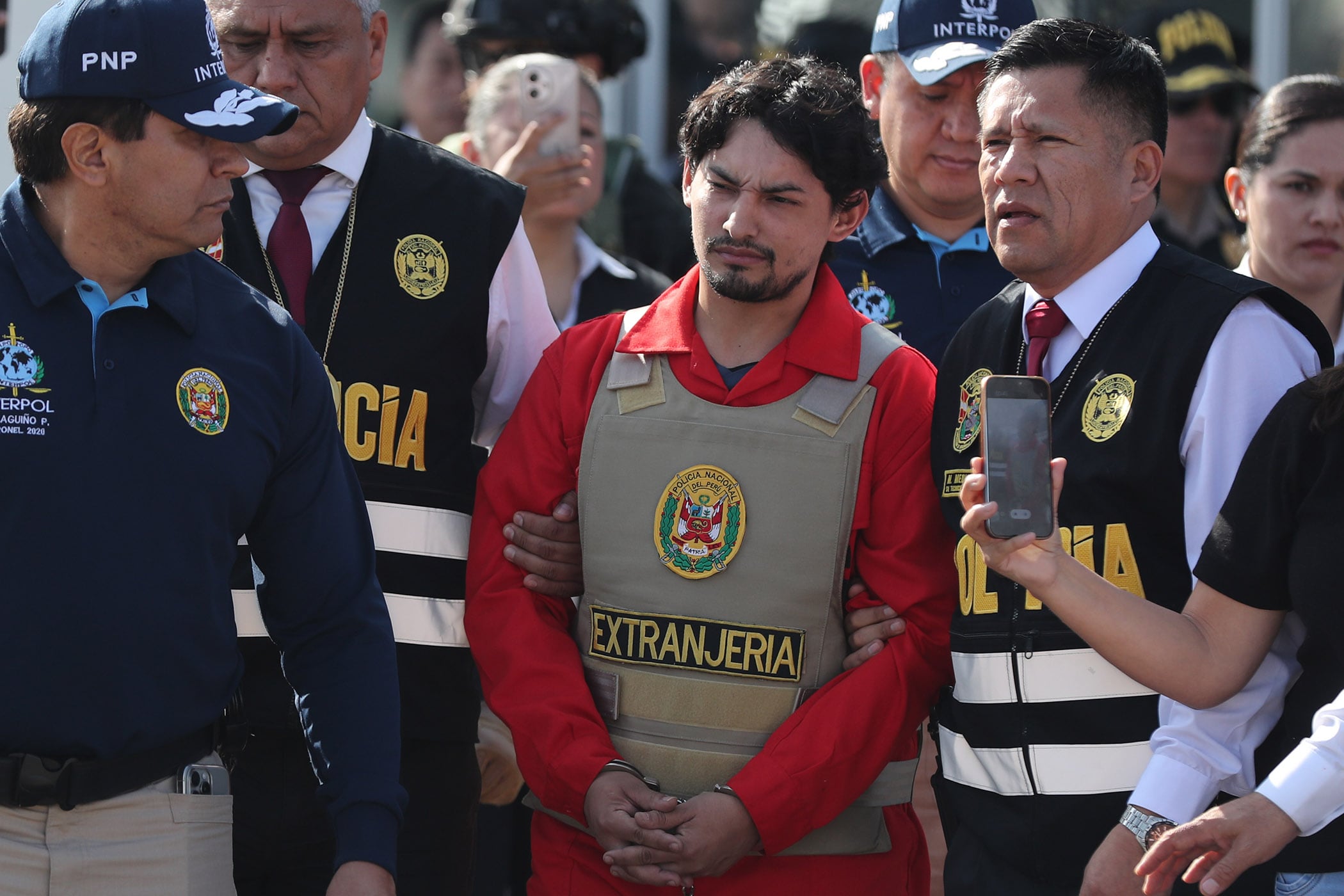 Matías Ozorio en el momento de su detención en Perú.