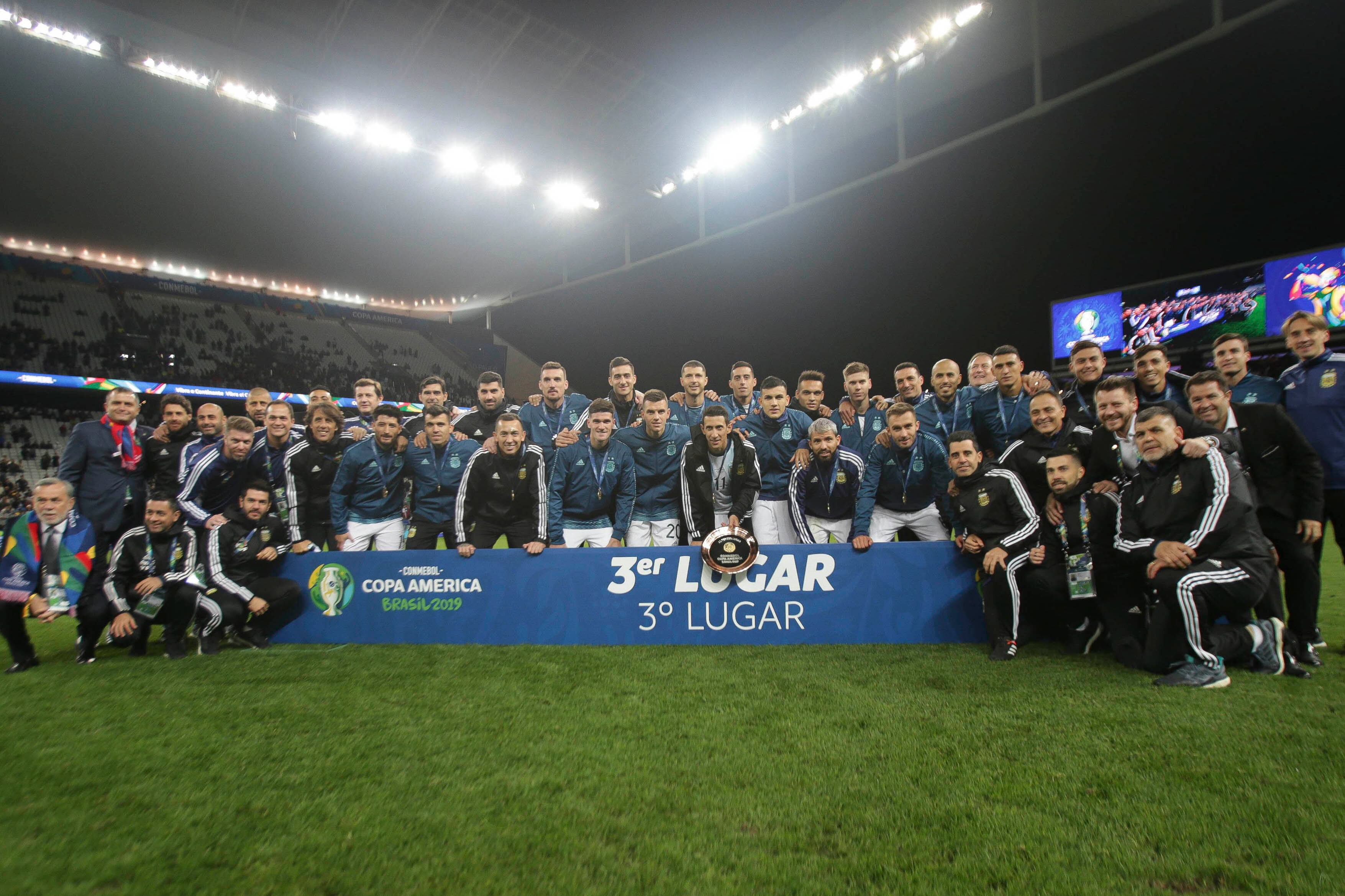 La selección argentina, tercera en la Copa América de Brasil.