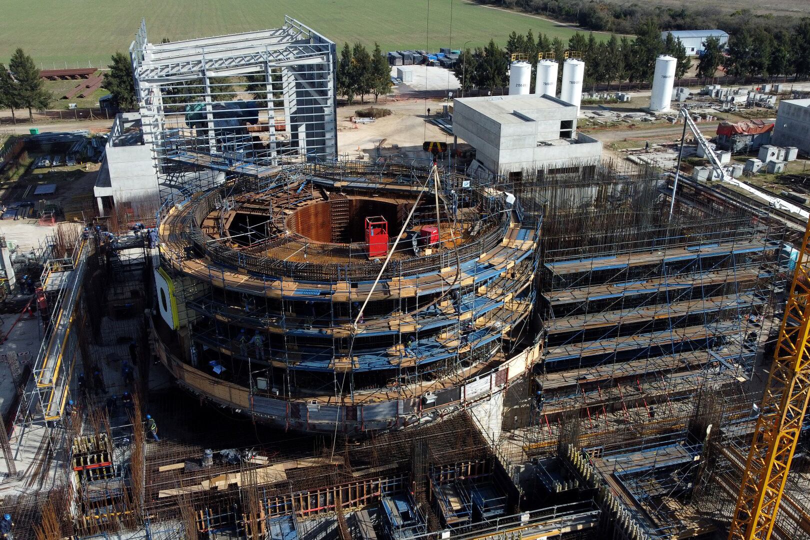 Vista aérea de la construcción del prototipo del reactor Carem.