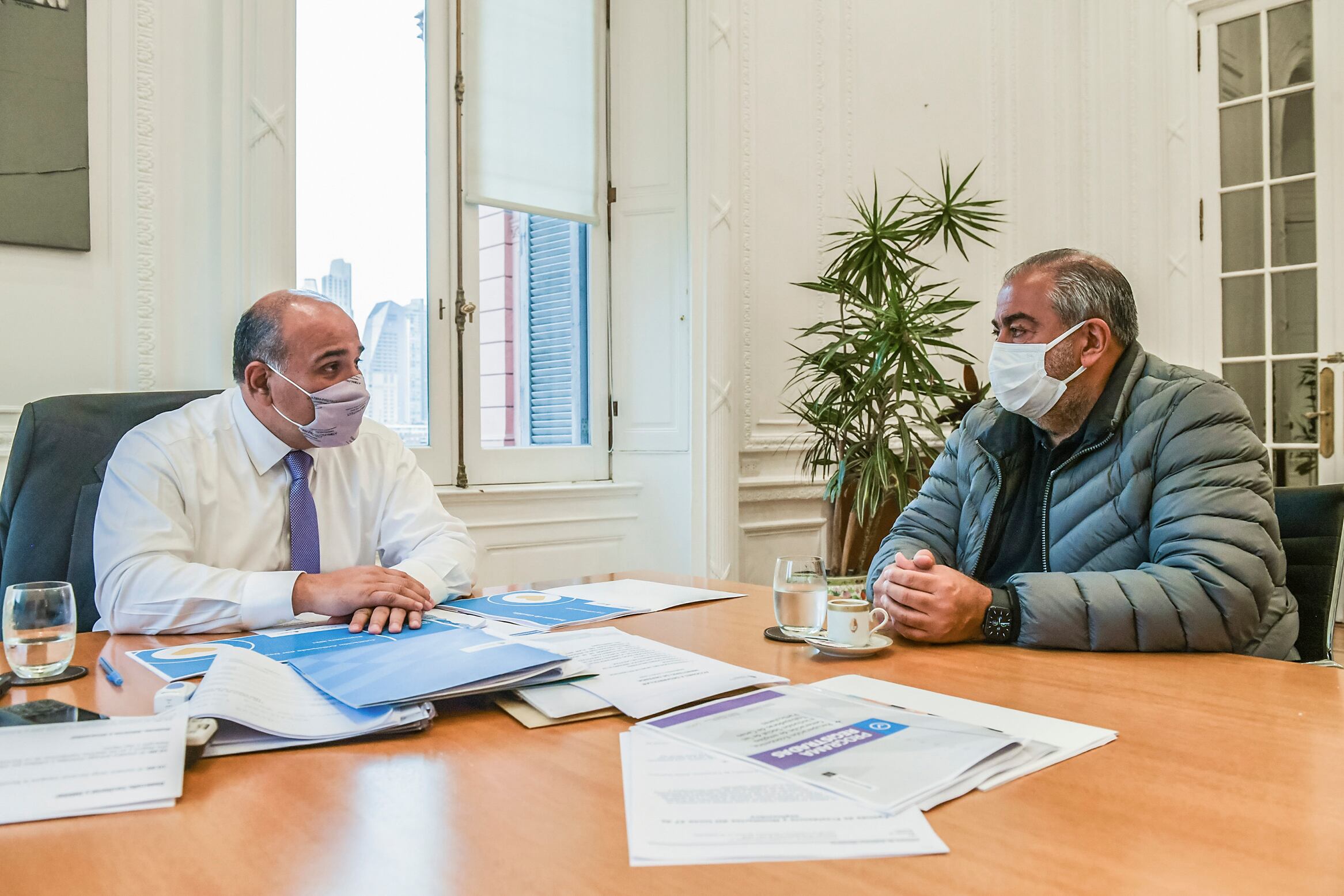 El jefe de Gabinete, Juan Manzur, recibió ayer, entre otros, a Héctor Daer.