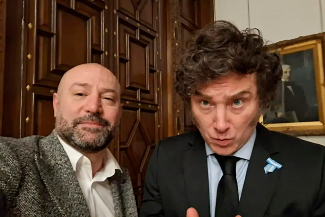 Javier Milei y su exabogado personal, Diego Spagnuolo, actual titular de la ANDIS.