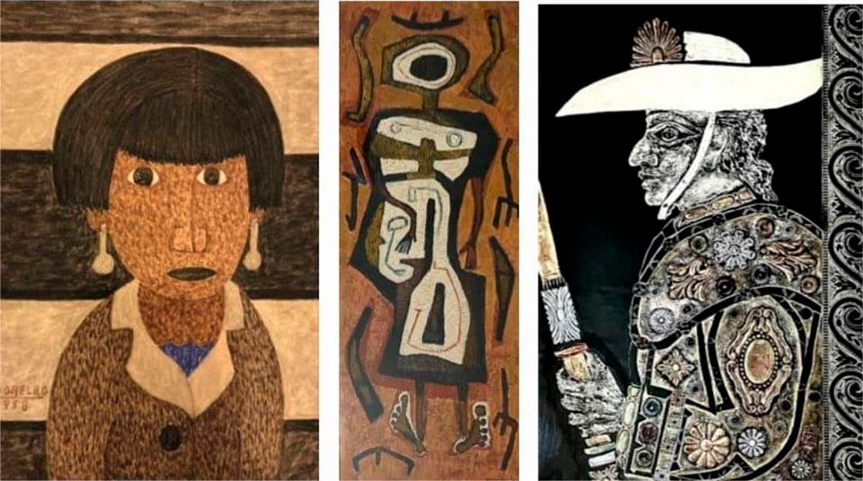 Obras de Grela, Gambartes y Berni.