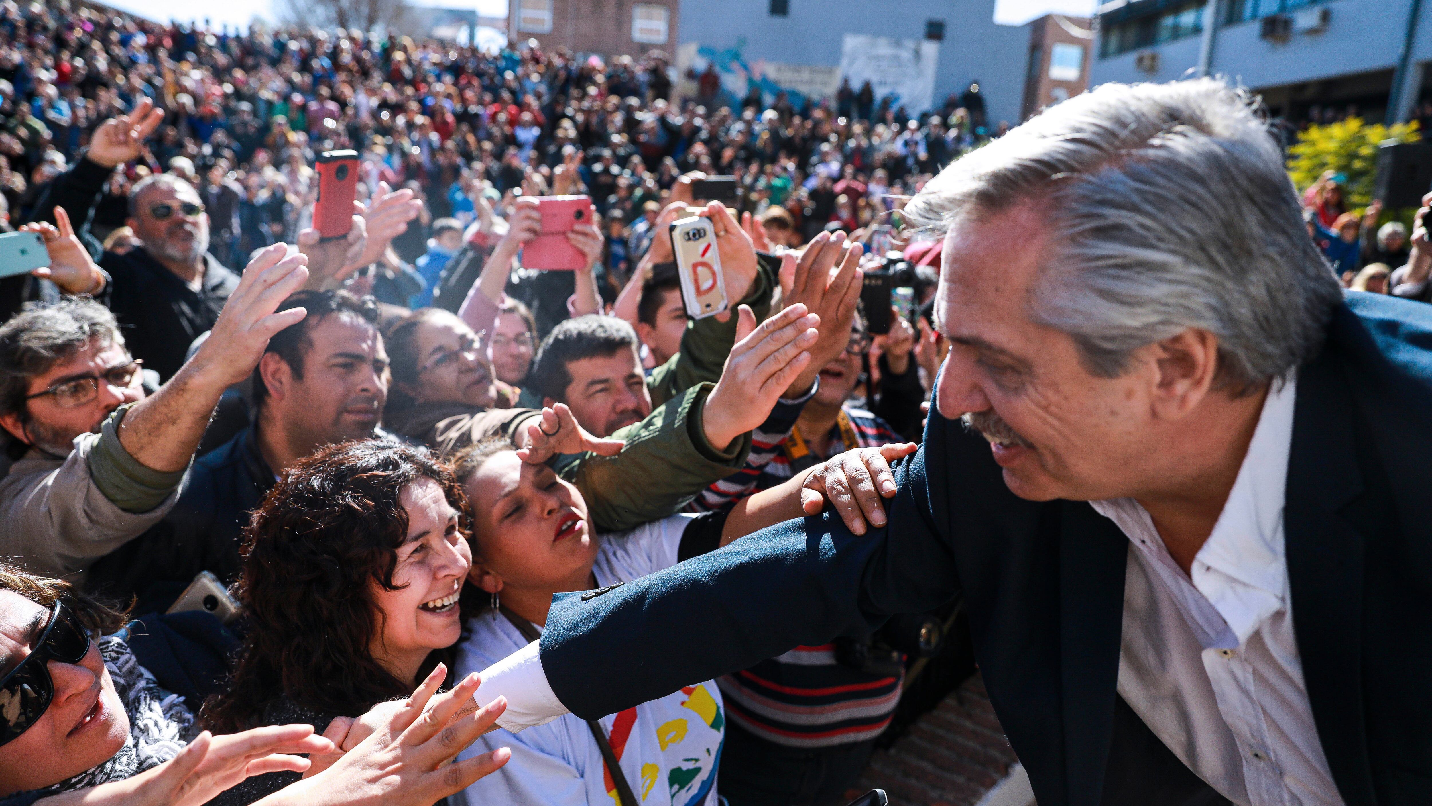 Alberto Fernández, durante su reciente visita a Río Cuarto.