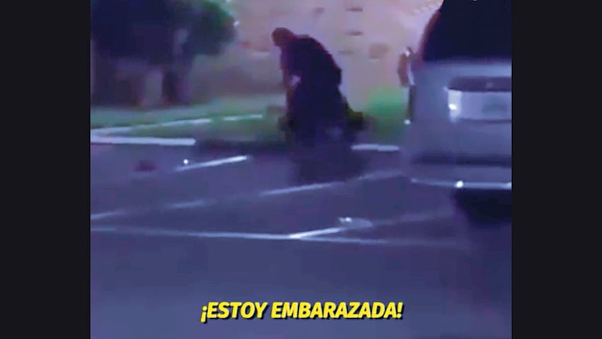 En el video se oye claramente cuando ella grita que está embarazada.