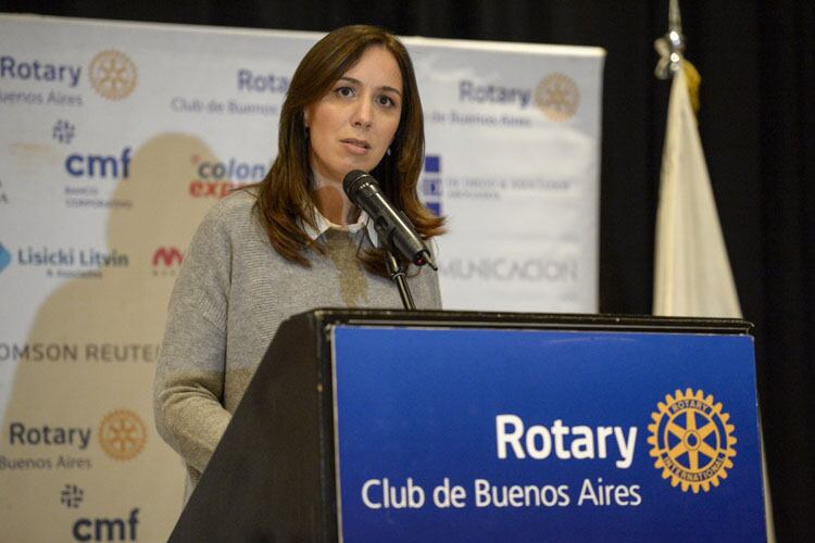 Vidal en su charla ante los socios del Rotary, este mediodía.