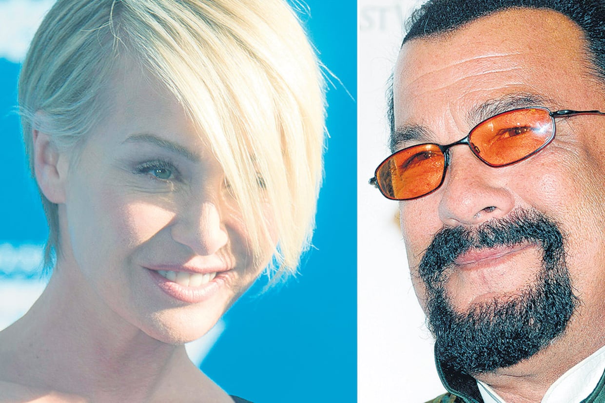 Portia de Rossi y Steven Seagal, acusadora y acusado.