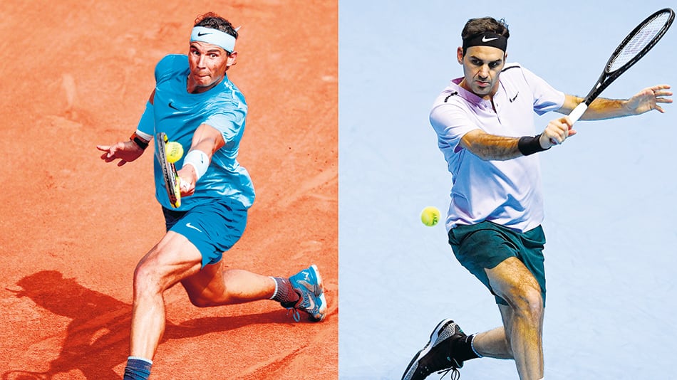 Rafael Nadal dominó la temporada en polvo de ladrillo. Roger Federer buscará hacerlo en la de césped.