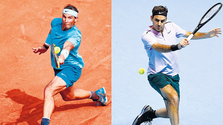 Rafael Nadal dominó la temporada en polvo de ladrillo. Roger Federer buscará hacerlo en la de césped.