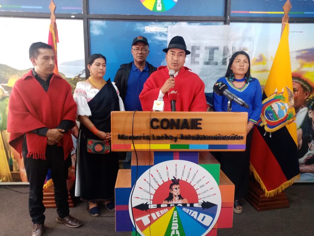 Confederación de Nacionalidades Indígenas del Ecuador (Conaie). Fuente: Twitter de la Conaie: @CONAIE_Ecuador.