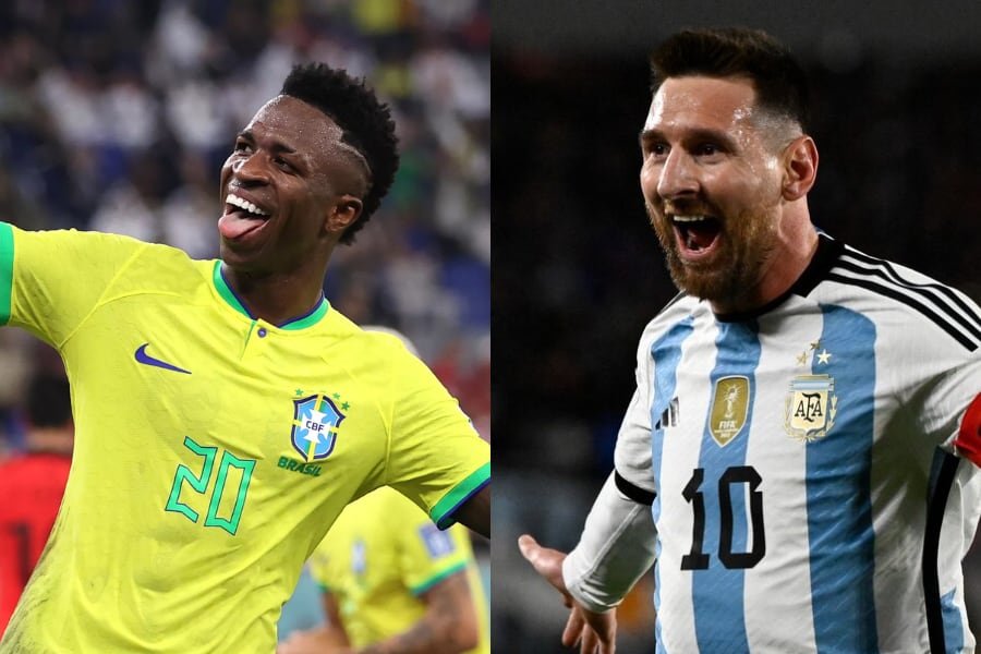 Vinícius Junior y Lionel Messi.