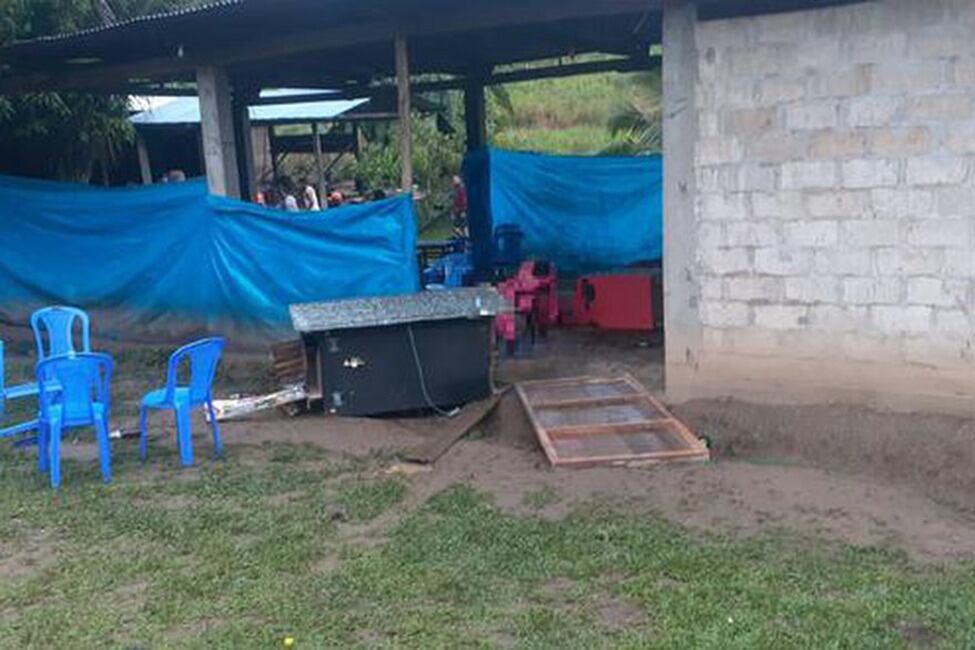El bar en San Miguel donde Sendero mató a catorce personas, inclyendo dos niños.