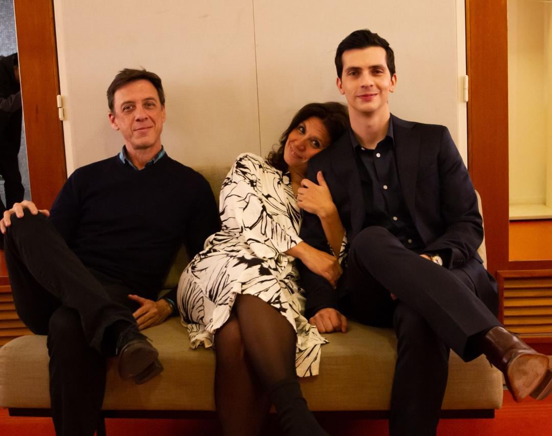 Morello con el director José Militano y actor Marcos Montes. 