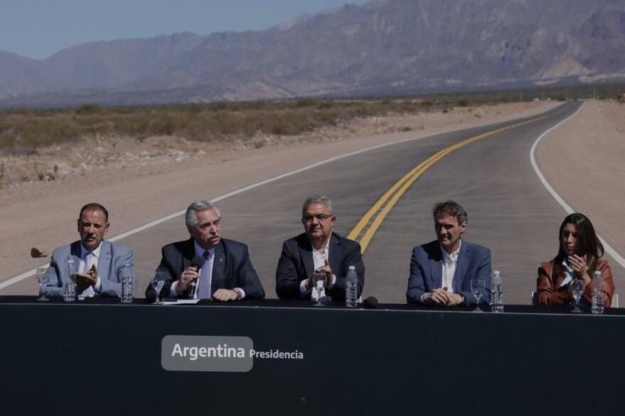 Durante la inauguración de la ruta 3.