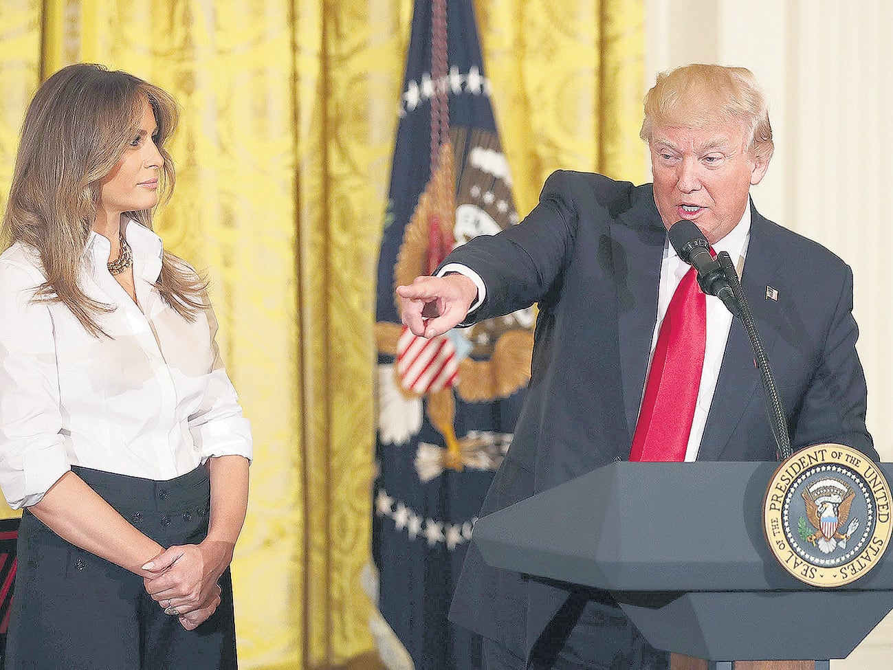 Melania y Donald Trump celebraron ayer en la Casa Blanca el Día de la Madre en Estados Unidos.