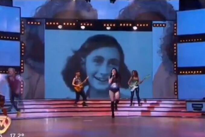 El momento en que apareció la imagen de la joven holandesa en el programa de Tinelli