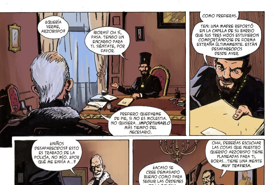 Boras navega el terror de la mano de un sacerdote angustiado.