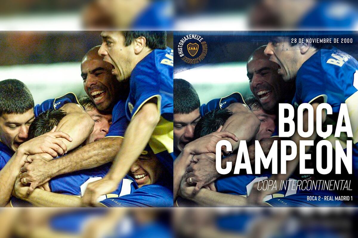 Riquelme, en el medio del festejo en la foto original. Con photoshop, sólo se le ven los dientes.