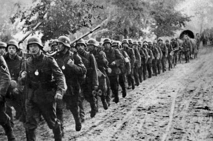 Soldados alemanes durante la invasión polaca de 1939.