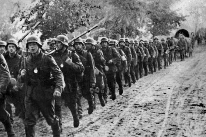 Soldados alemanes durante la invasión polaca de 1939.