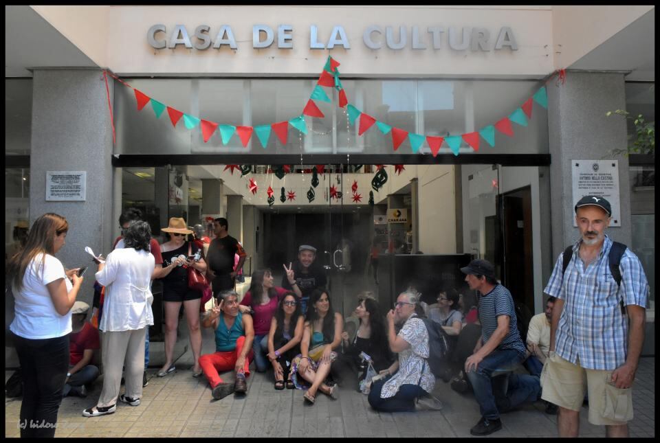 Manifestación de artistas en diciembre de 2019