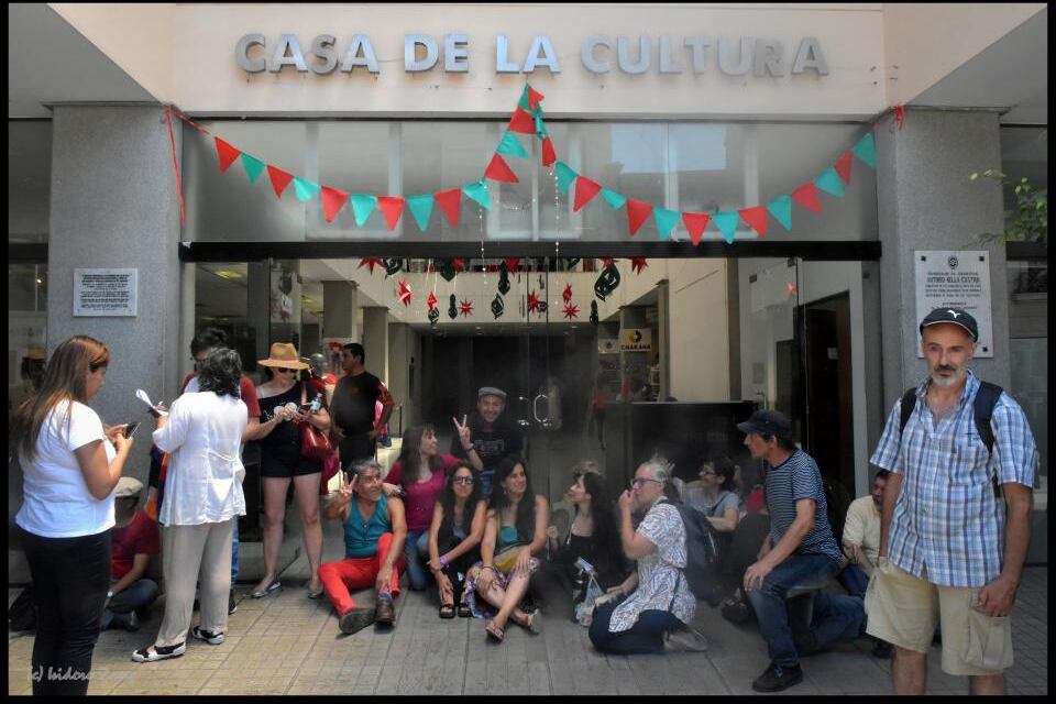 Manifestación de artistas en diciembre de 2019