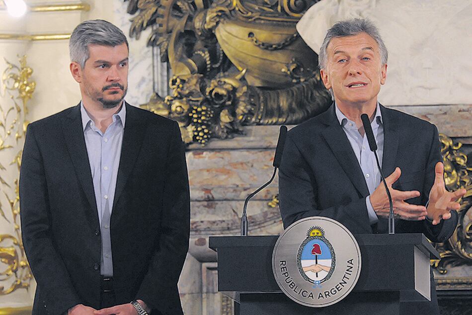 El presidente Mauricio Macri dio una conferencia de prensa en la Casa Rosada junto al jefe de Gabinete, Marcos Peña.
