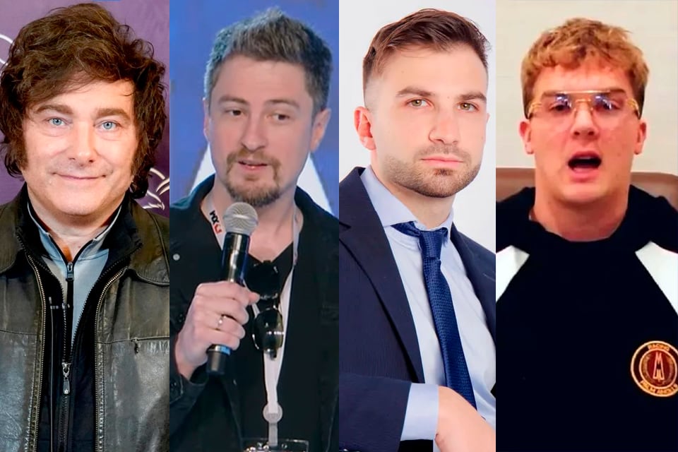 Javier Milei y los criptobros Fernando Terrones Godoy, Mauricio Novelli y Hayden Davis.