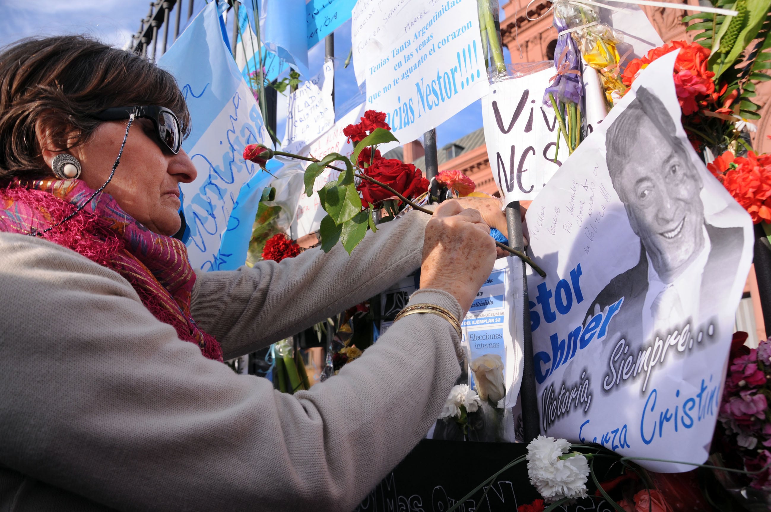 Néstor Kirchner presente en el triunfo.