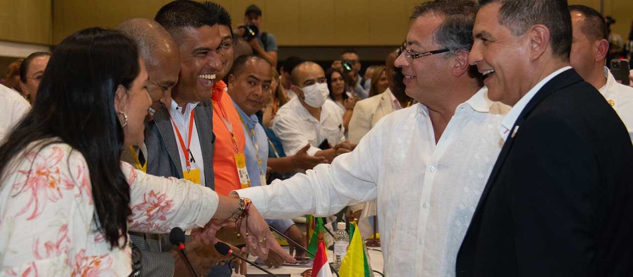 Gustavo Petro durante la reunión con alcaldes / Presidencia de Colombia
