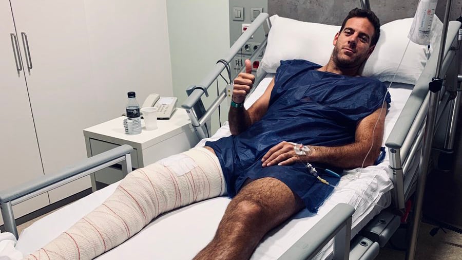 Del Potro luego de la intervención. 
