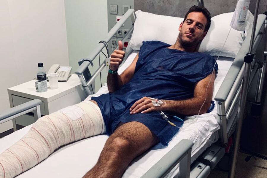 Del Potro luego de la intervención.