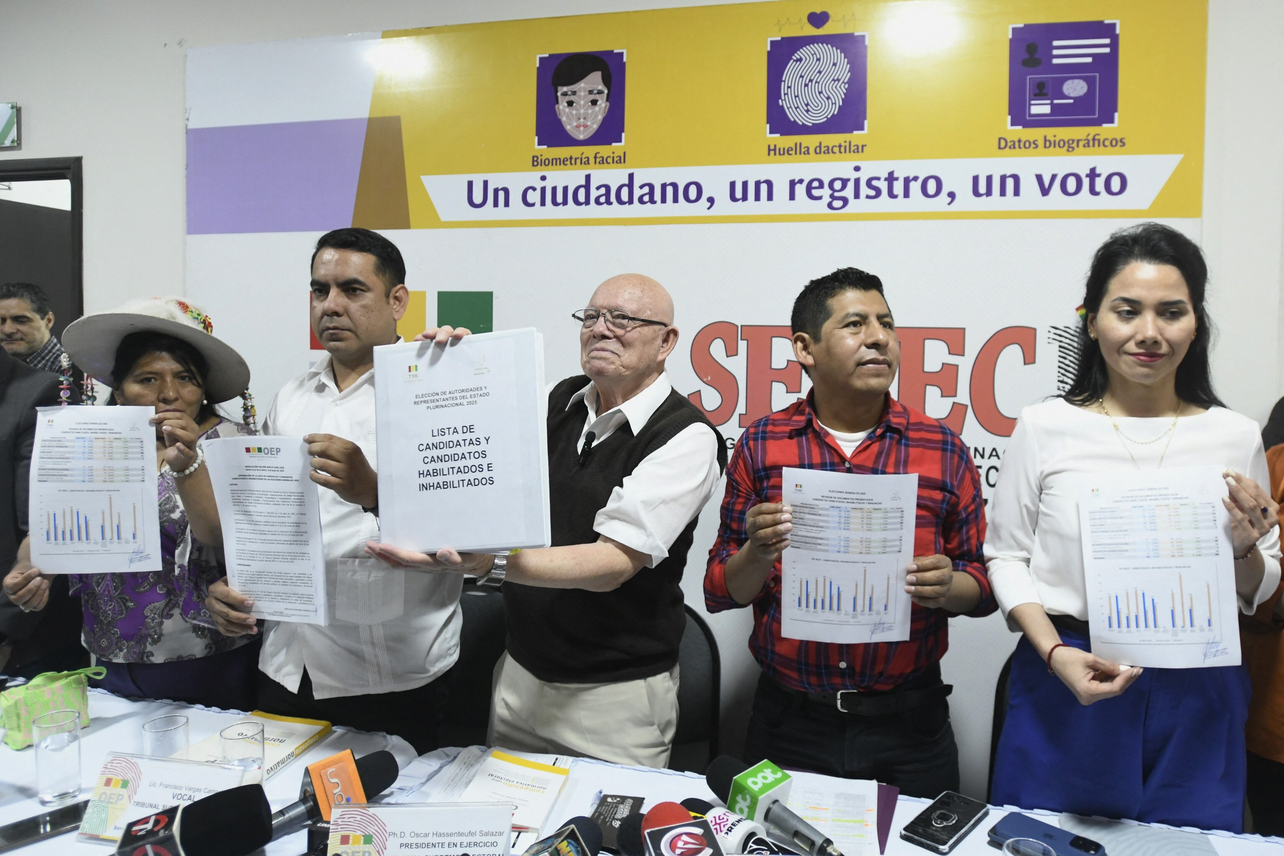 El Tribunal Supremo Electoral anunció las candidaturas. 