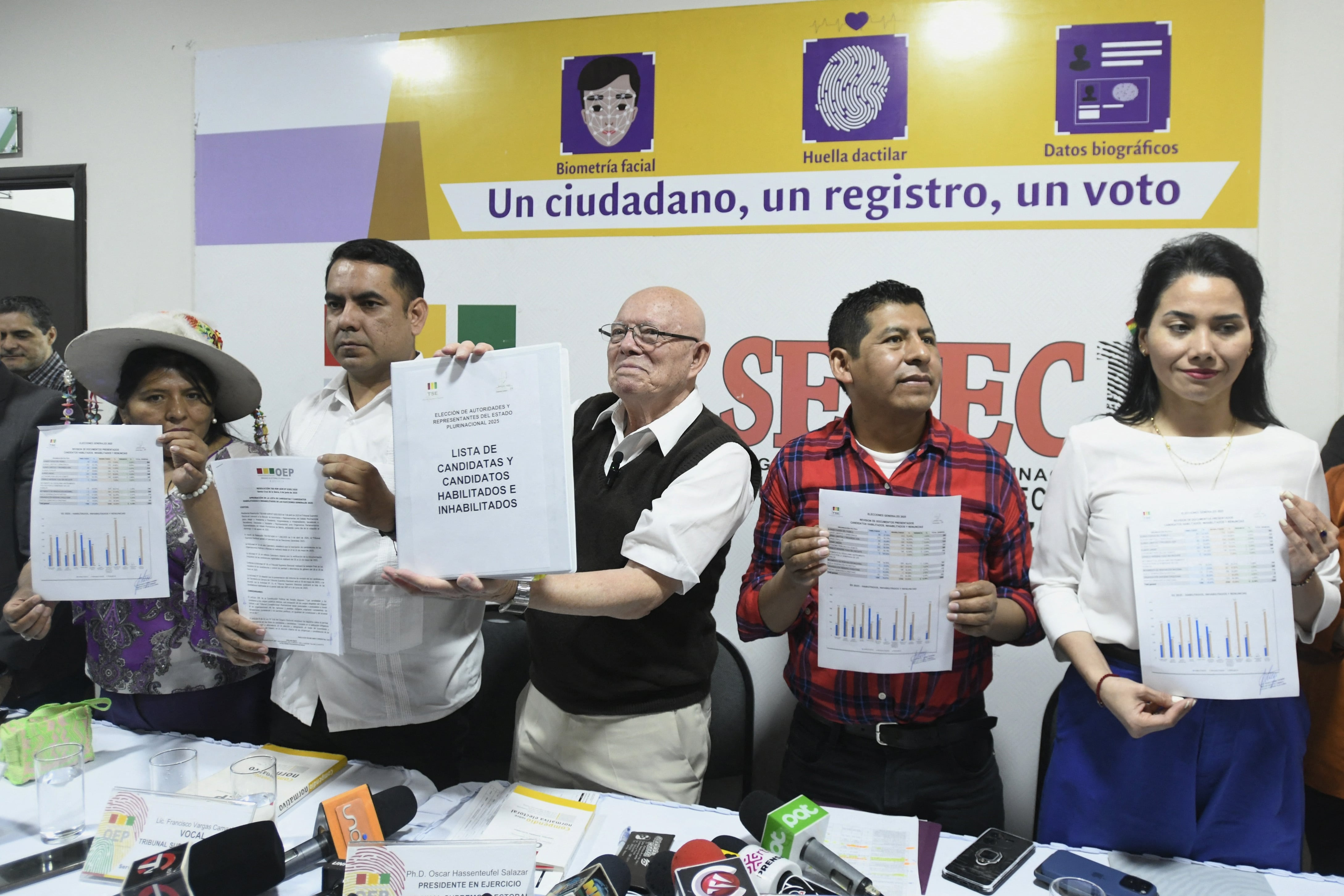 El Tribunal Supremo Electoral anunció las candidaturas. 