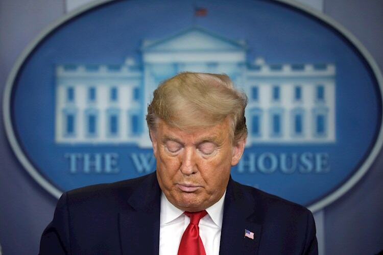 Trump, en su comparecencia de hoy ante los medios en la Casa Blanca.