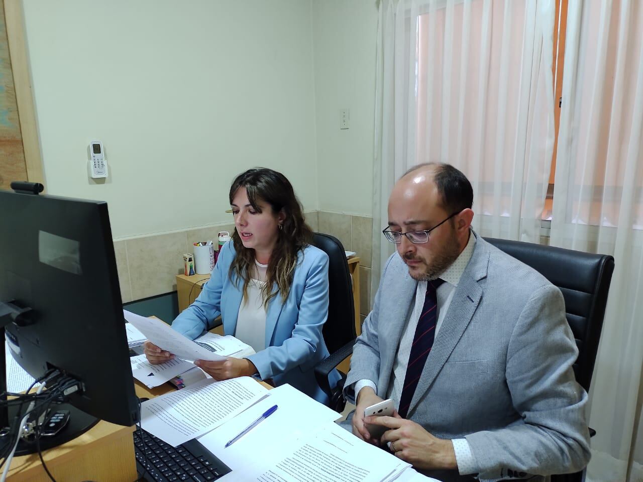 Los fiscales Gabriela Lema y Guillermo Loyola.