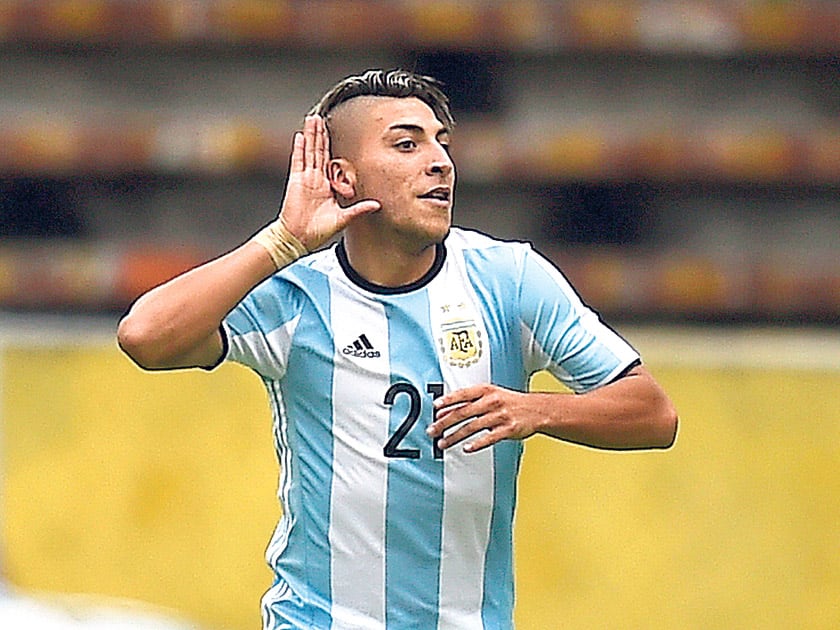 Torres festeja su gol casi de vestuario.