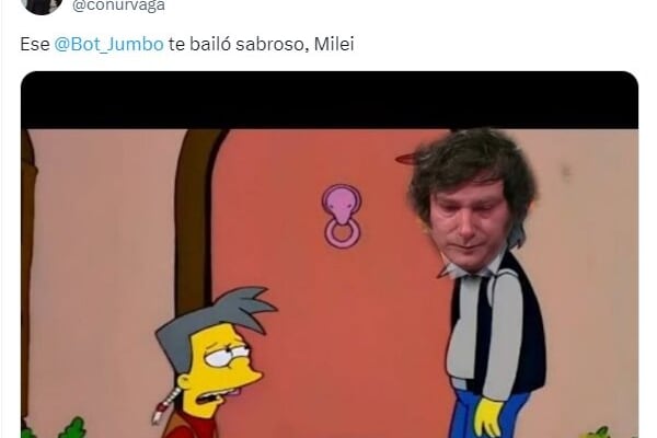 Los mejores memes del "bait" a Javier Milei y "Toto" Caputo citando a "Jumbo bot" y "Coto bot" para medir la inflación