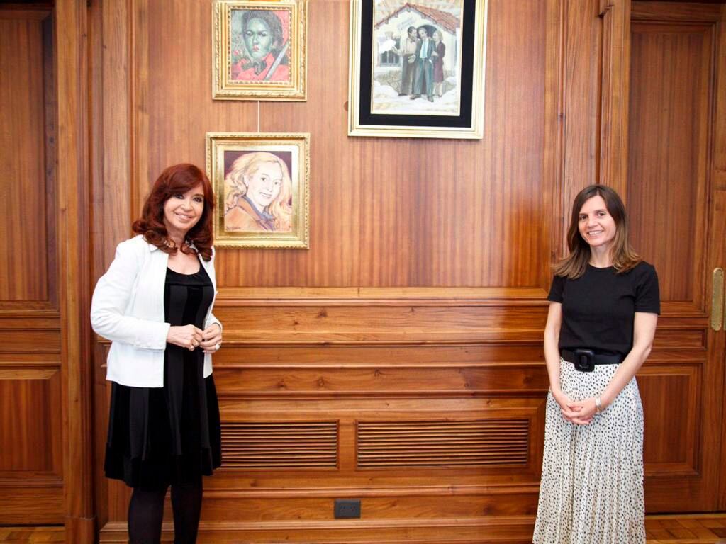 Cristina Kirchner recibió en su despacho a la titular del Anses, Fernanda Raverta.