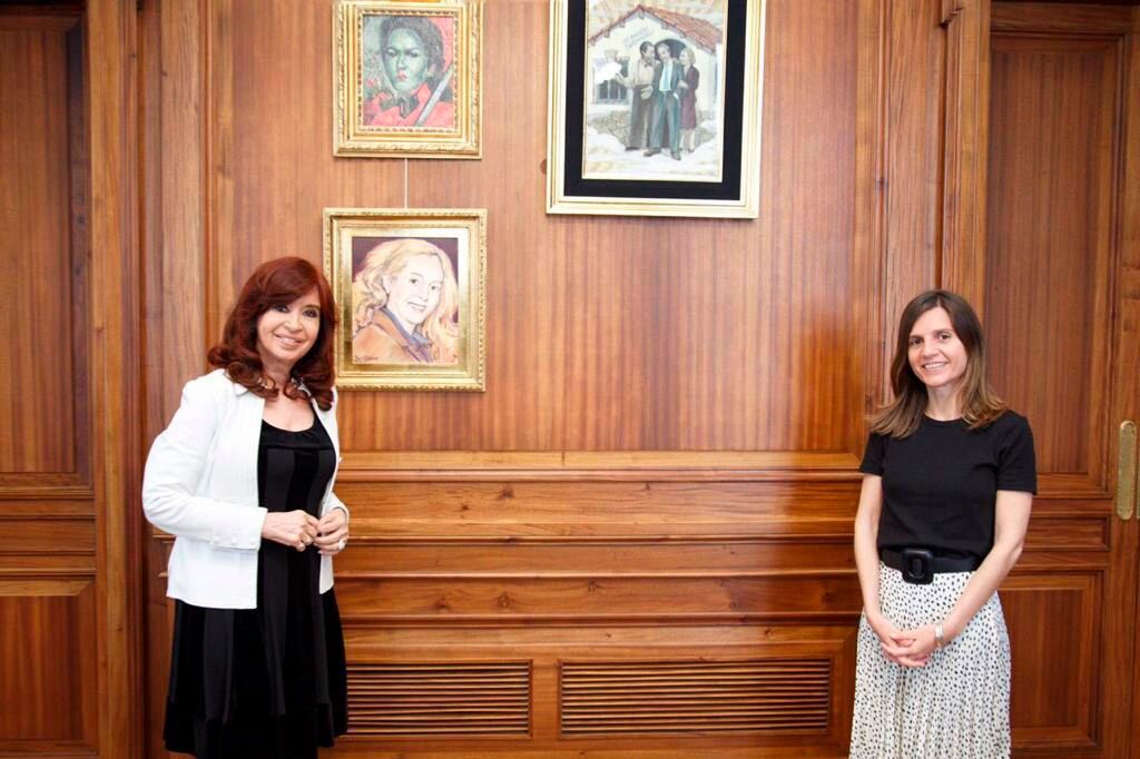Cristina Kirchner recibió en su despacho a la titular del Anses, Fernanda Raverta.