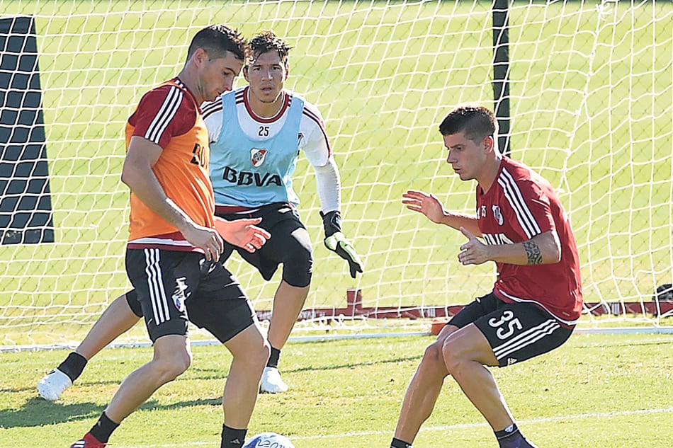 Lucas Alario, durante la práctica de River.