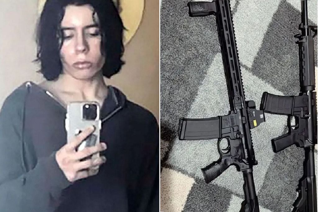 Salvador Ramos y las armas que exhibió en Internet.