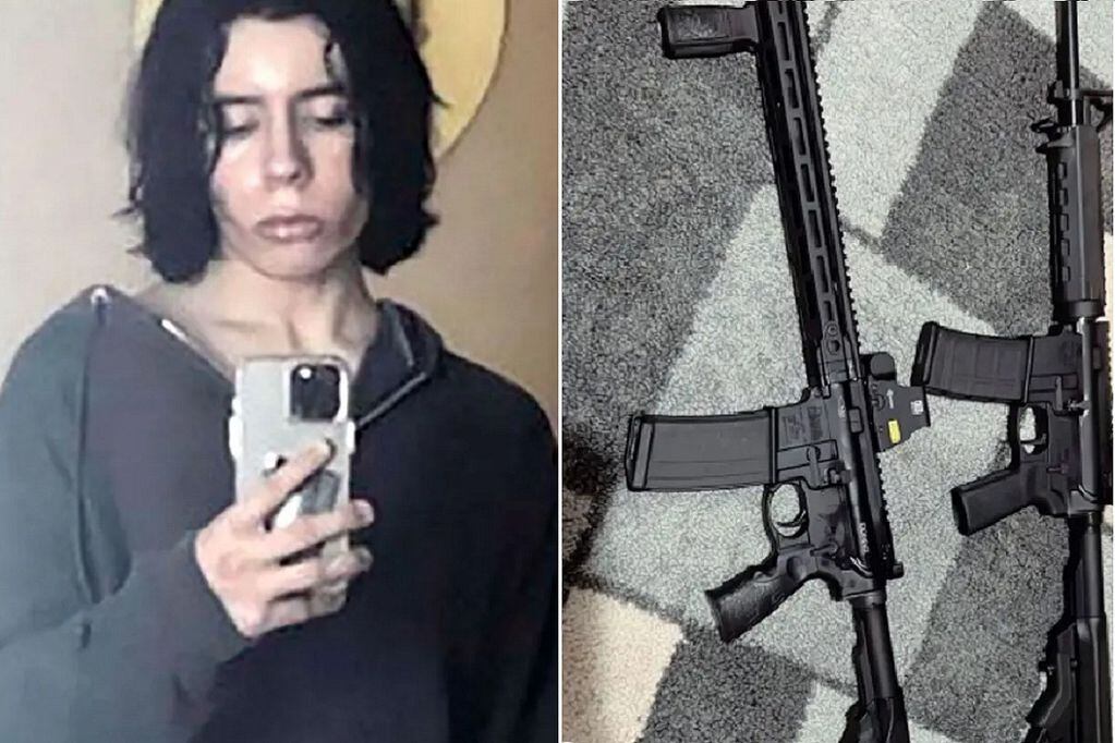 Salvador Ramos y las armas que exhibió en Internet.