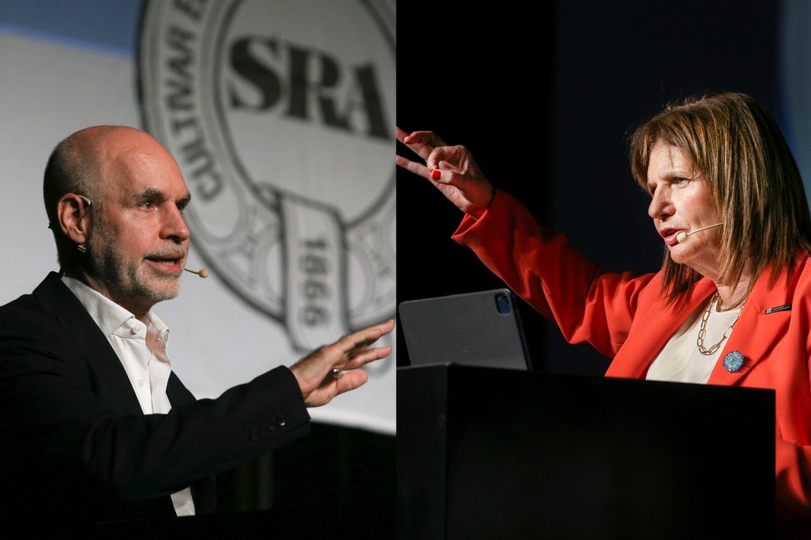 Horacio Rodríguez Larreta y Patricia Bullrich expusieron sus planes en la Sociedad Rural.