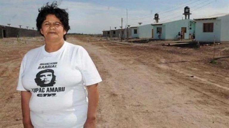 Nélida Rojas, la dirigente de la Tupac Amaru detenida en Mendoza.