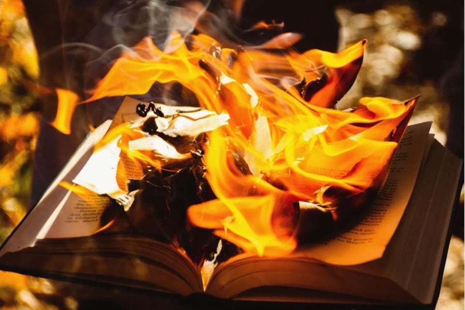 "Quema de libros" en Estados Unidos.